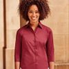 Russell-Collection-Ladies-3-4-Sleeve-Easy-Care-Fitted-Shirt