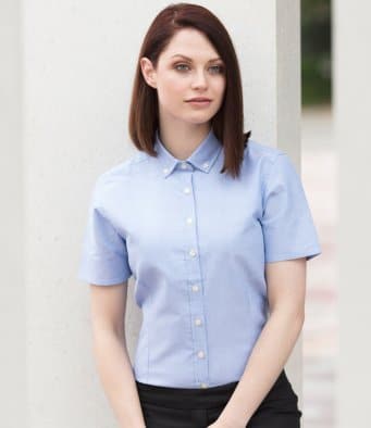Henbury-Ladies-Modern-Short-Sleeve-Regular-Fit-Oxford-Shirt